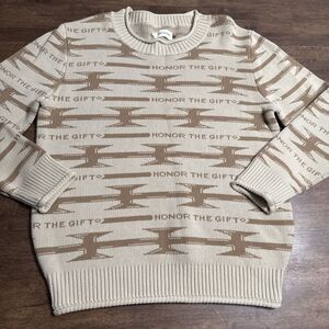 Honor The Gift Men's H-Wire Knit Sweater Tan Brown Sz Large EUC‎